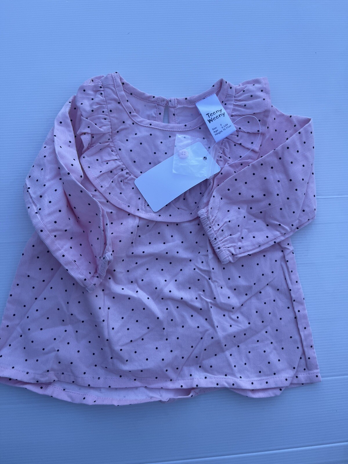 Toddler Girls Size 0 Teeny Weeny Brand Pink Spotted Long Sleeve Dress/Top & Pant