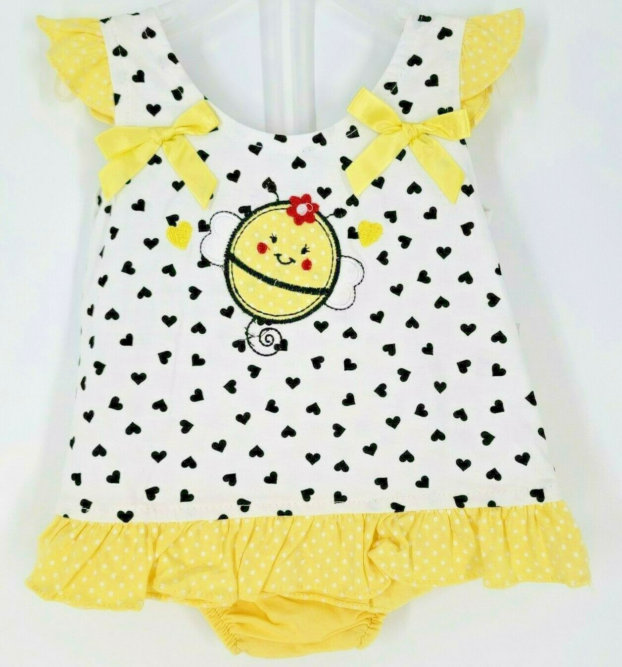 DDG Darlings Yellow & White 2 pc summer set Hearts & Butterfly NEW 12M or 24M