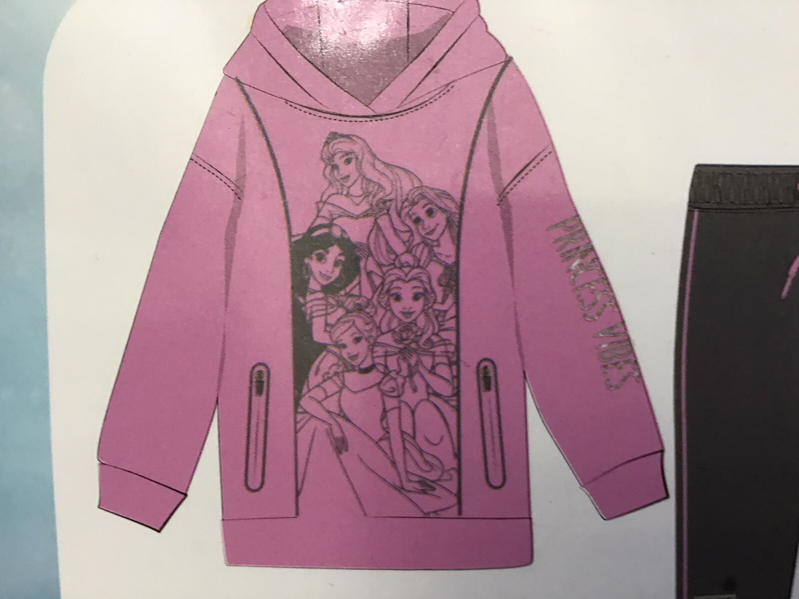 New Disney Princess Girls Hoodie Sweatshirt Leggings 2 Piece Set Size 4T (C38-5)