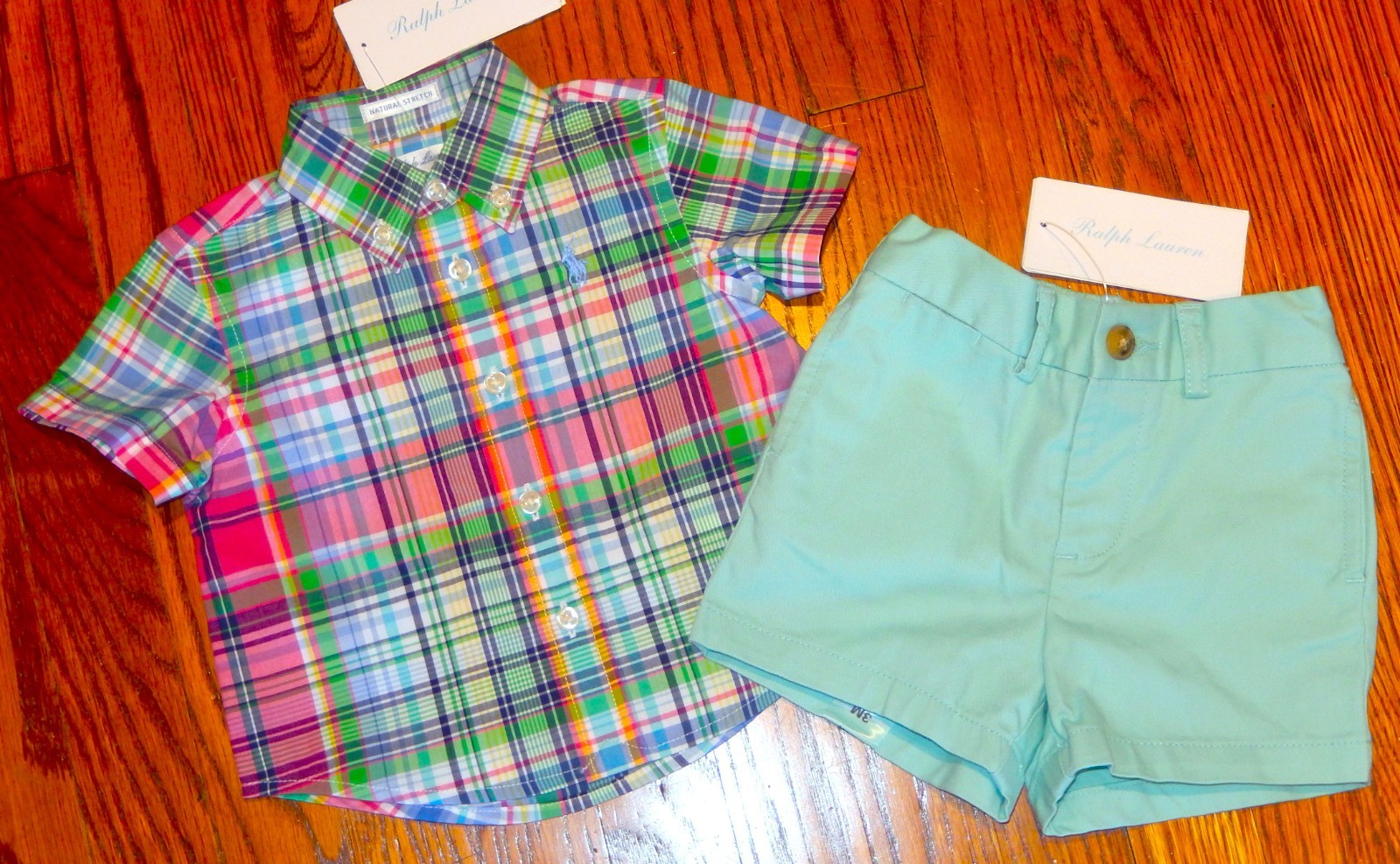 POLO RALPH LAUREN AUTHENTIC BABY BOYS BRAND NEW ORIGINAL 2Pc SET Size 3M, NWT