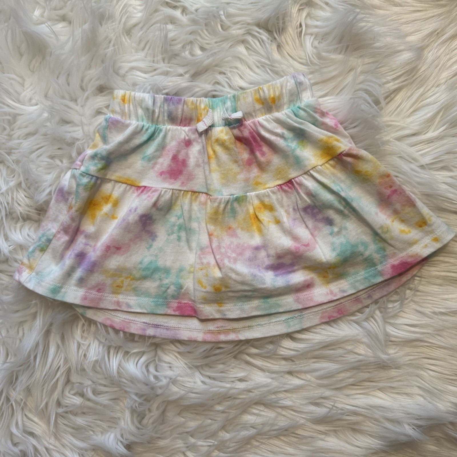 Jumping Beans Outfit Set Toddler Girls 18M Coral Tie Dye Skort Ruffle 2pc EUC
