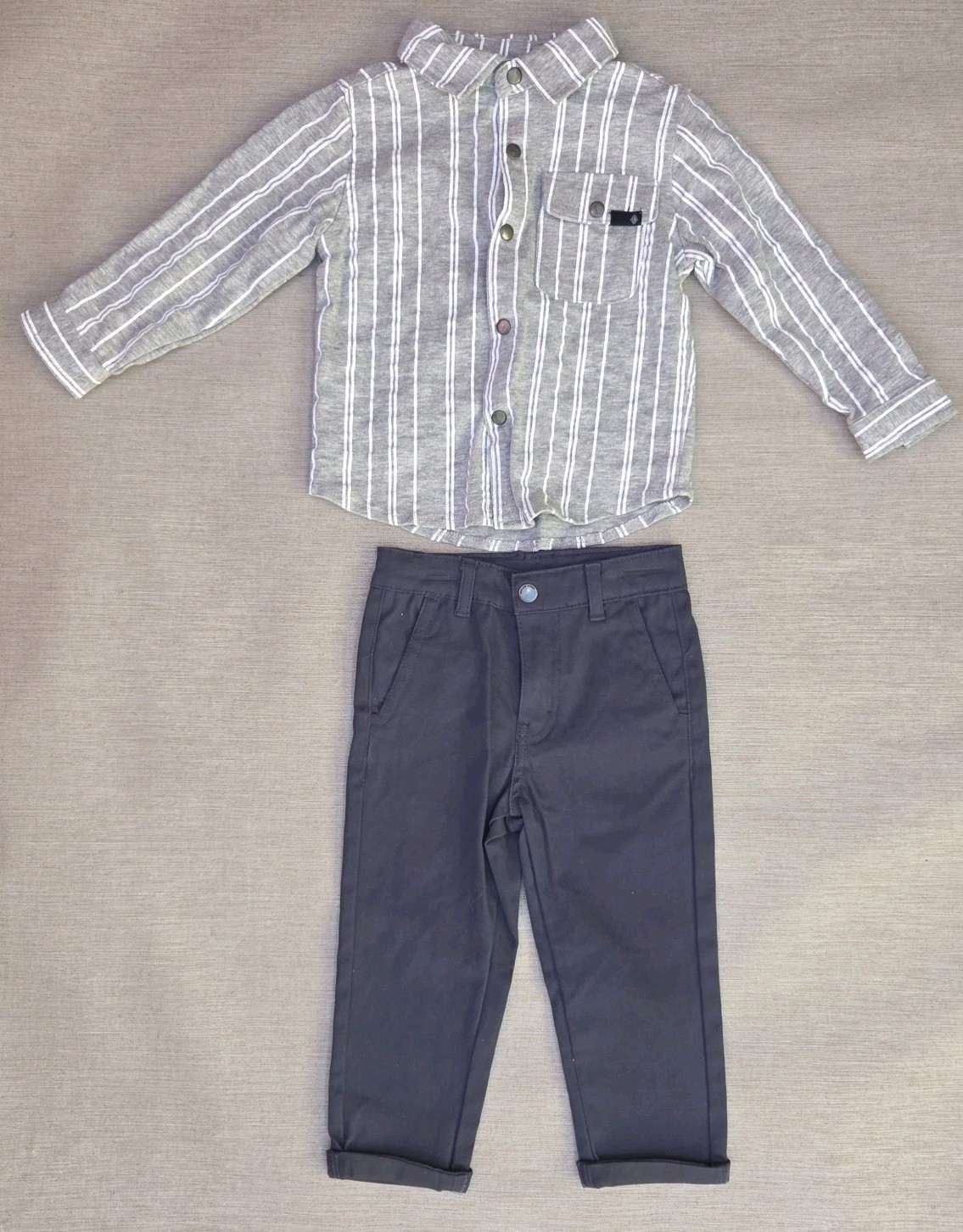 Volcom Matching Sets Toddler 2 T Striped Shirt And Black Pants Set