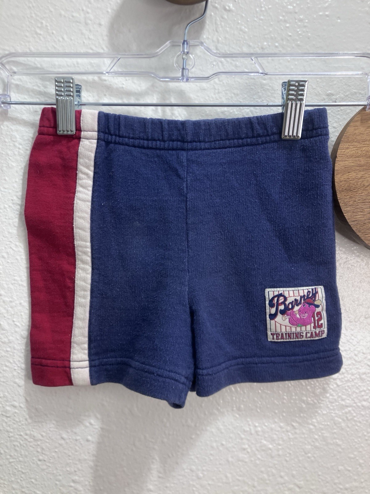 Vintage 90s Barney Toddler Shorts Cartoon Little League 3T Baseball Nostalgia