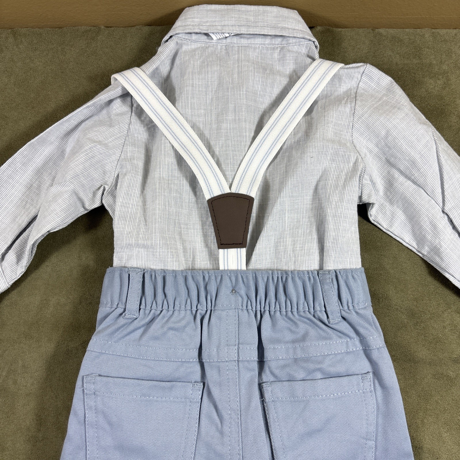 Carters Child of Mine Boys 3-6 Month 3 Piece Pant Shirt Set Suspender Bowtie NWT