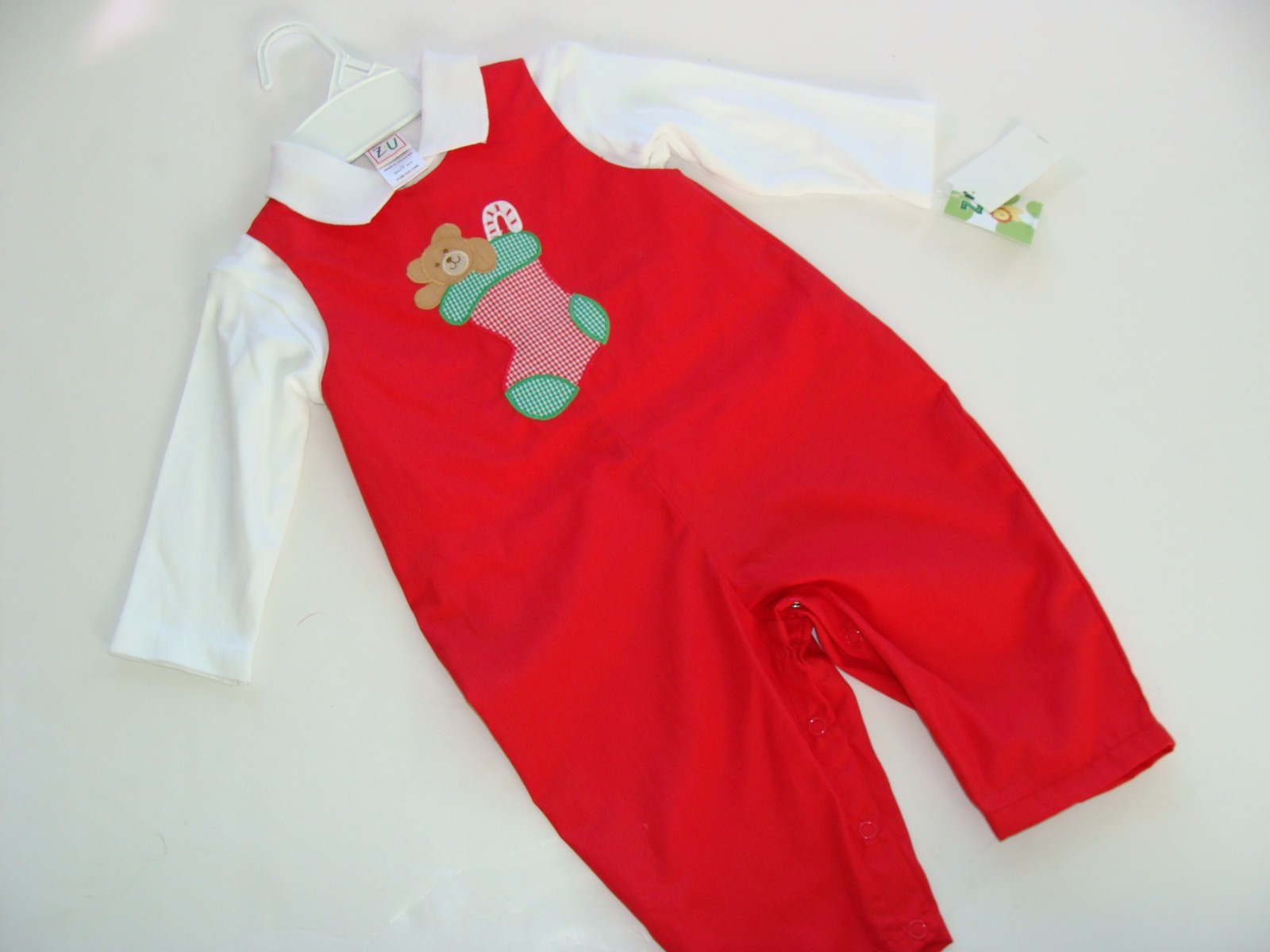 ZU Petit Ami Outfit Boys Size 6 Months Stocking Christmas Longalls NWT Monogram