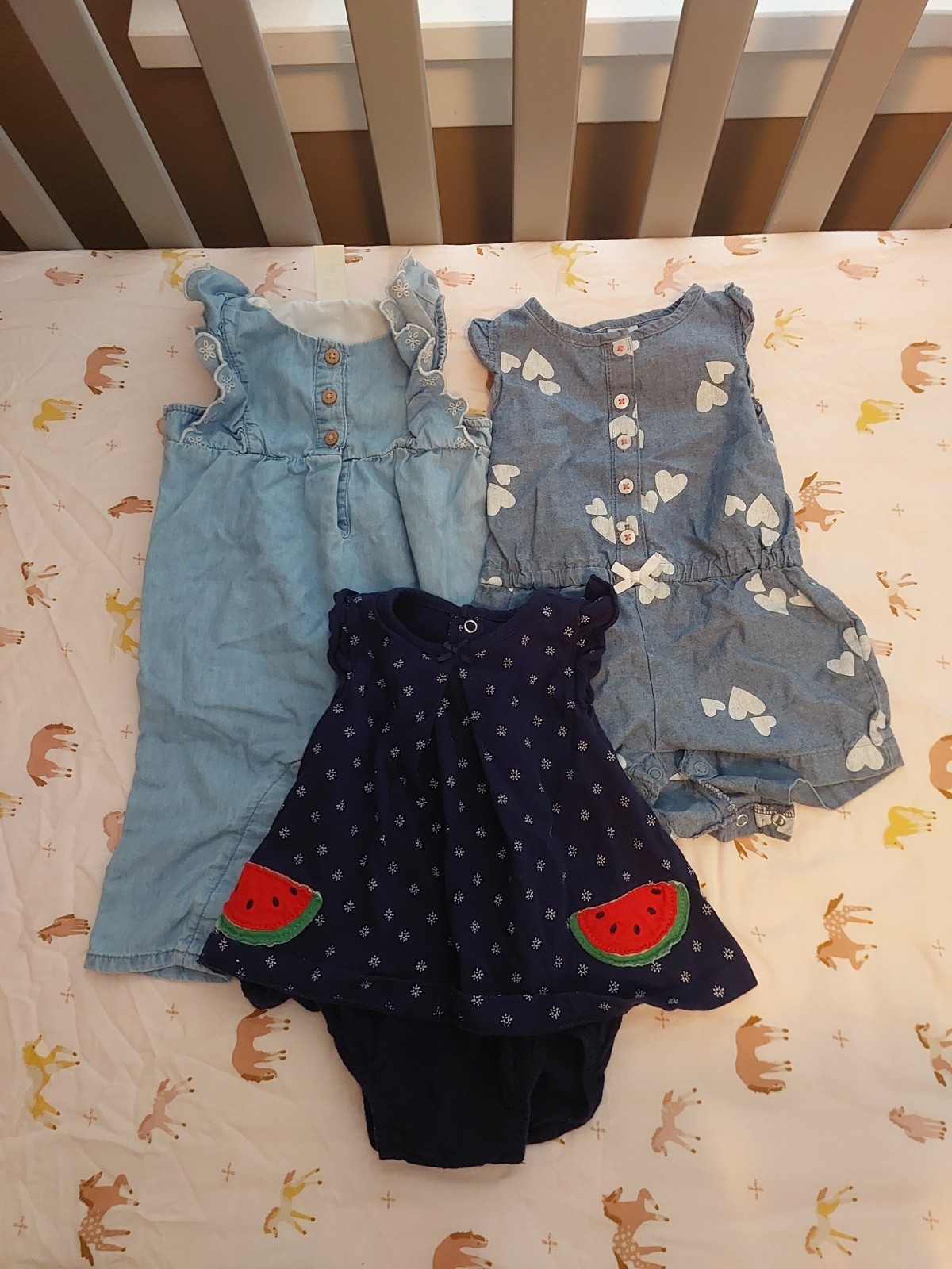 baby girl carters blue outfits rompers 3-6 months