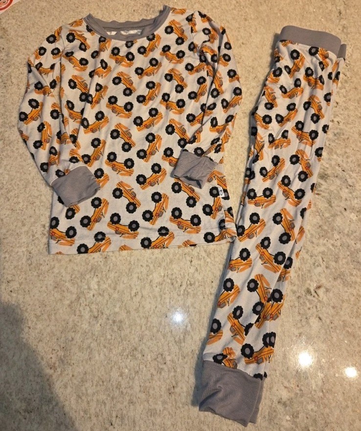 2T Bamboo Monster Truck Schoolbus Long-sleeve Shirt & Pants Set Dream Big Little