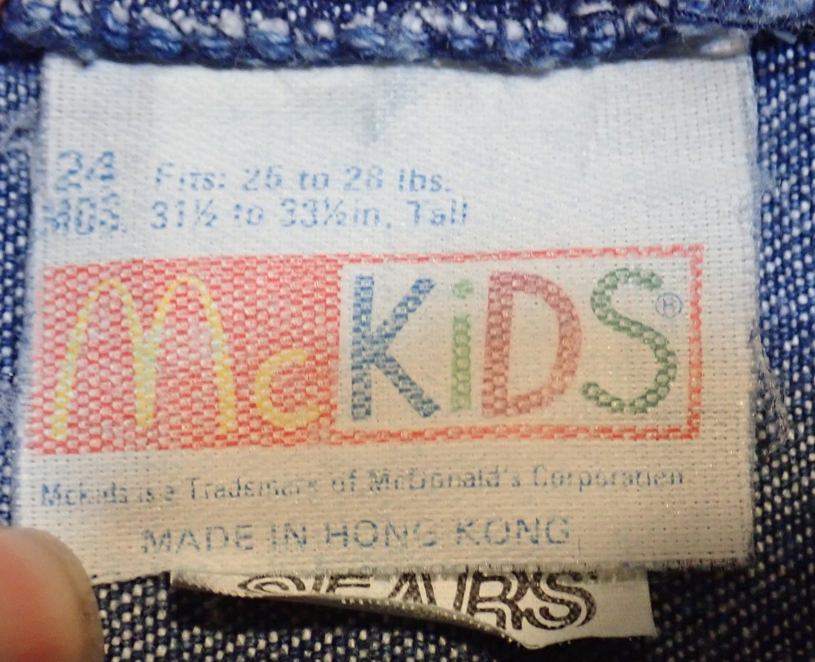 Lot of 2 McKIDS McDonald Vintage Denim Children’s Toddlers Overalls for repair