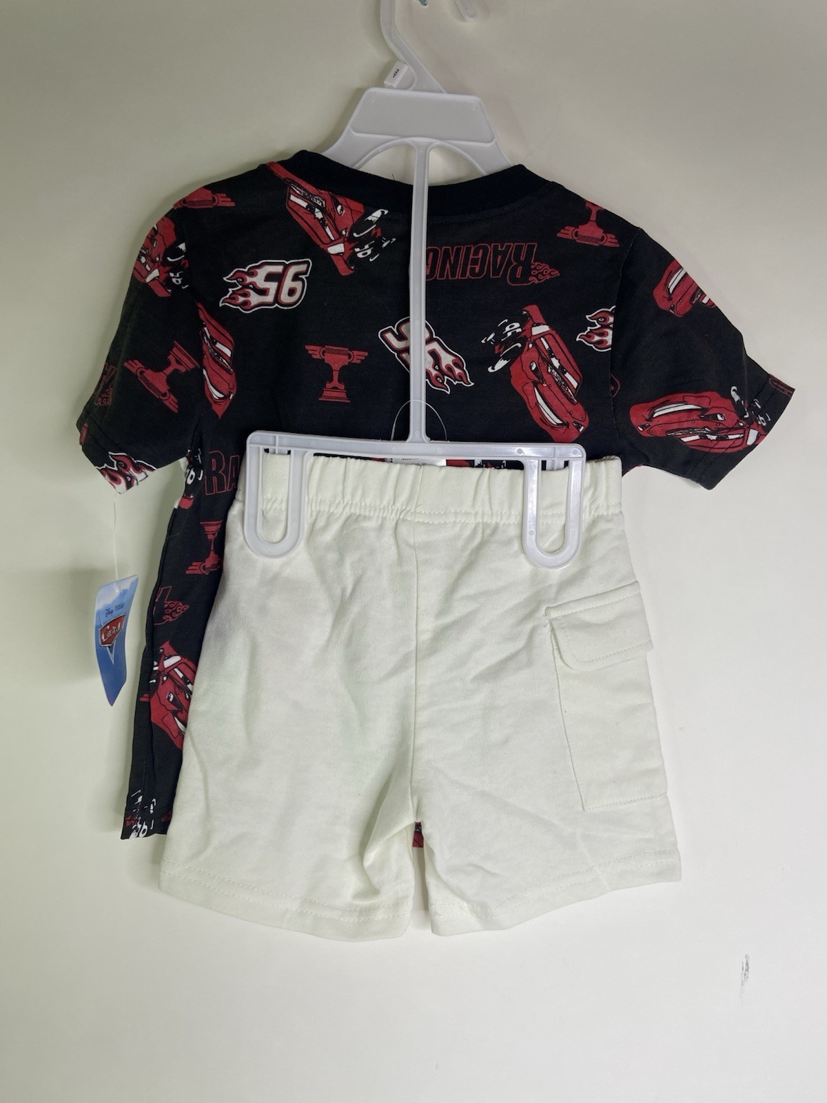 Disney Pixar Cars Lightning McQueen 2 Piece T-Shirt Shorts Set Outfit Boys 2T