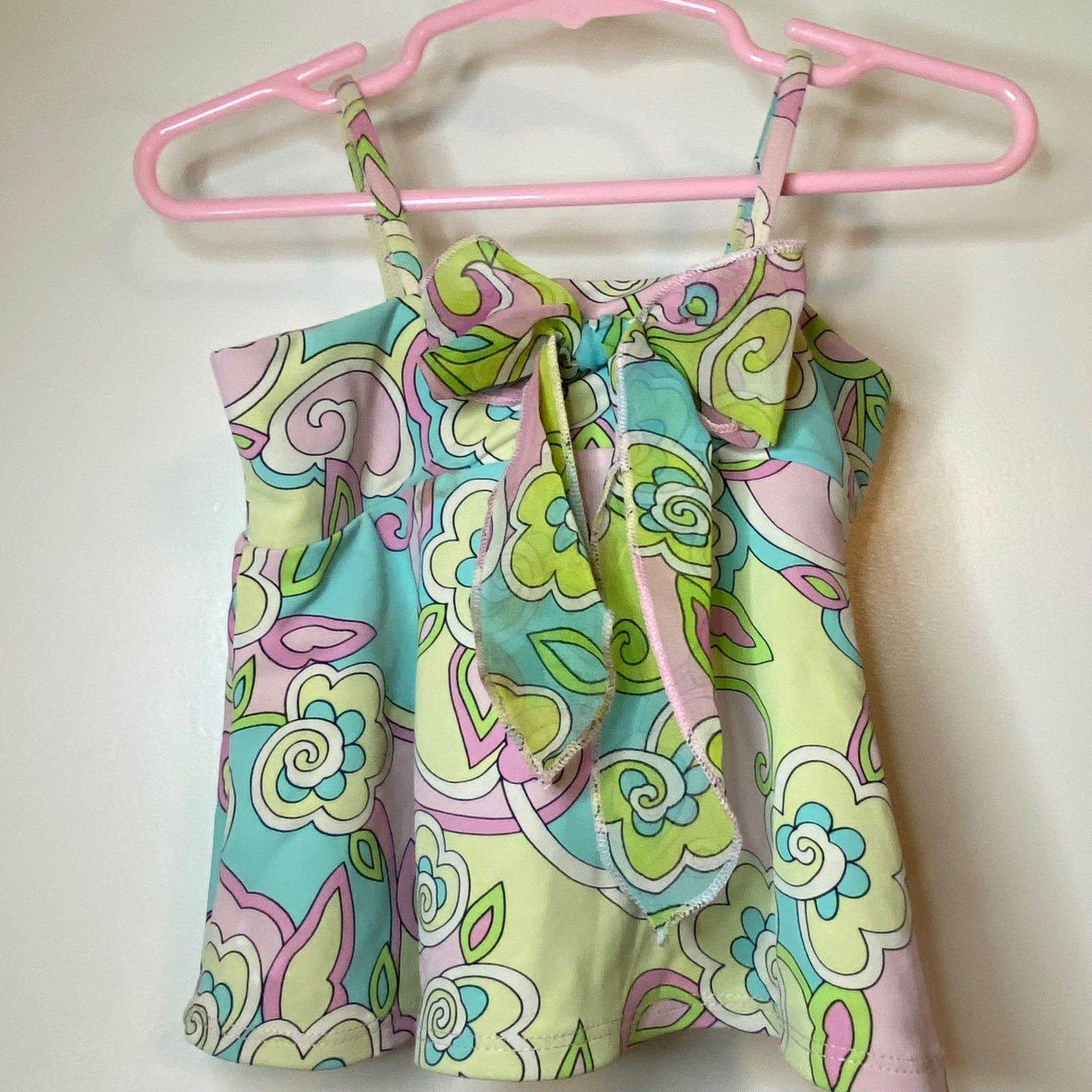 Disney Baby Stitch Bucket Hat 0-6M & Kate Mack Floral Swim Top 18M Swim Bundle
