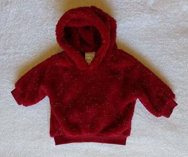 NWT Baby Girls First Impressions Red Faux Fur Hoodie and Leggings Set Size 3-6 M