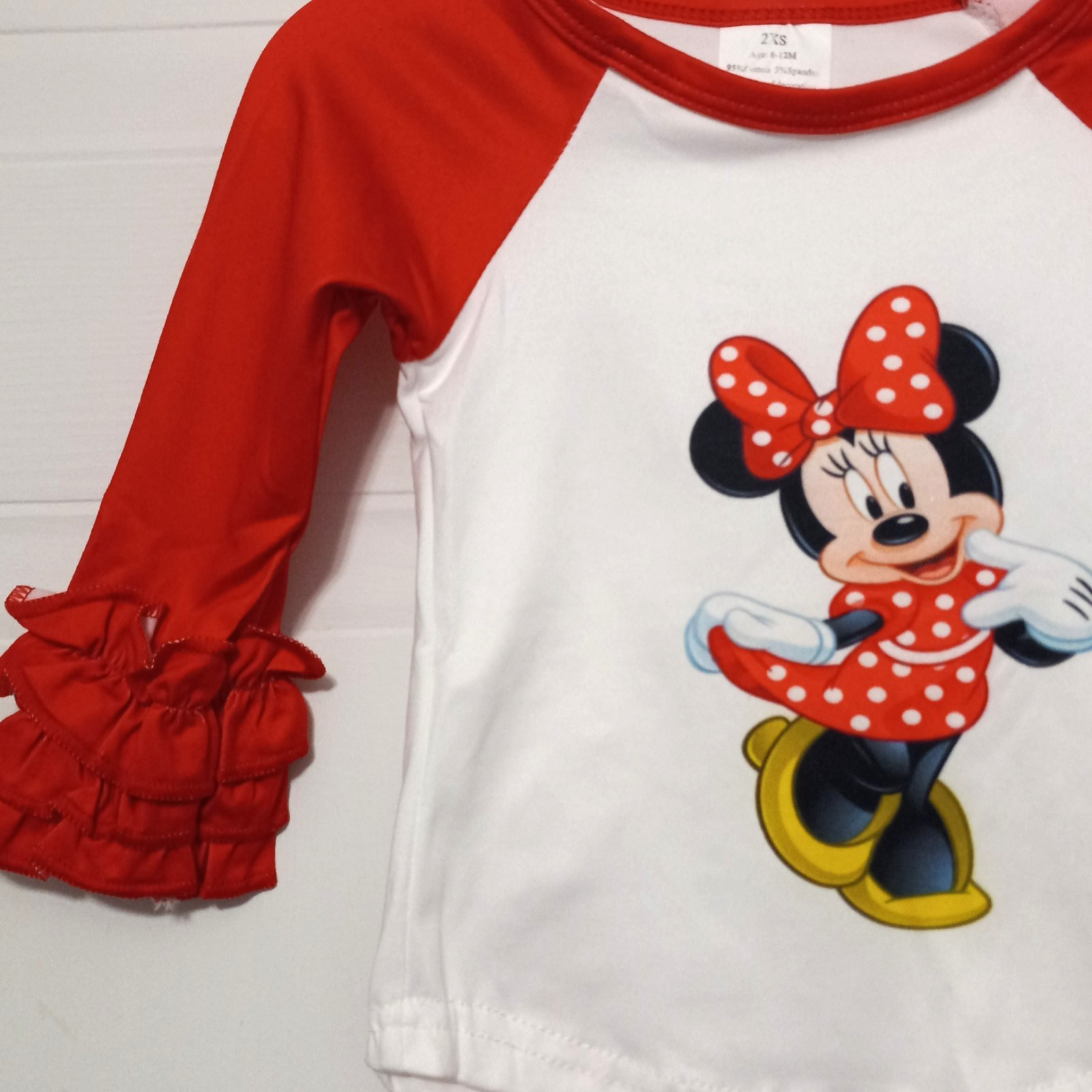 New Boutique Minnie Girls Bell Pants Set 6-12 Months Long Sleeve Ruffles