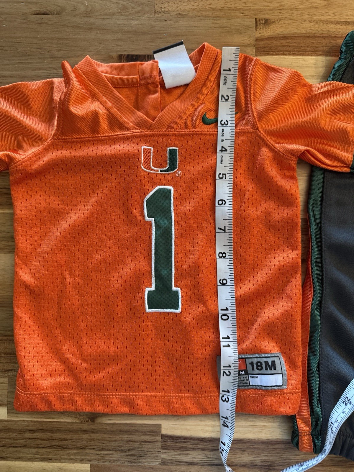Nike NCAA UM Miami Hurricanes Jersey and Track Pants Set Orange Size 18M