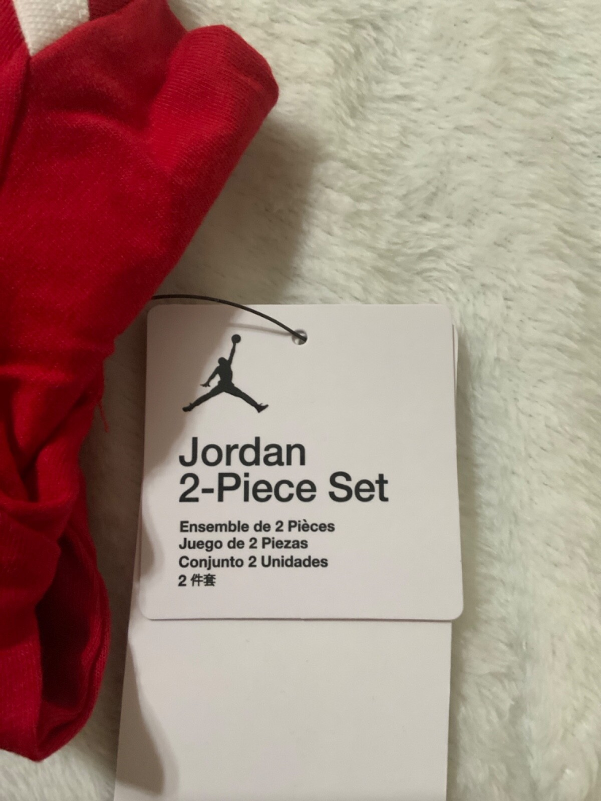 NWT JORDAN BABY BOYS BUCKET HAT AND BODYSUIT GIFT SET 6-12 MONTHS RED
