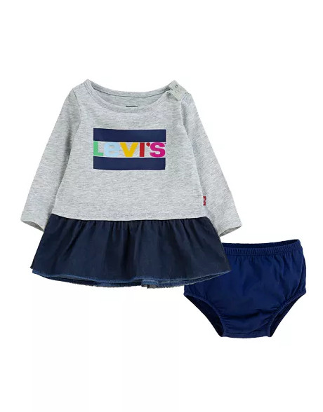 2 Piece Levi’s Baby Girls Outfit / T Shirt Dress, Size 12 Months (MP)