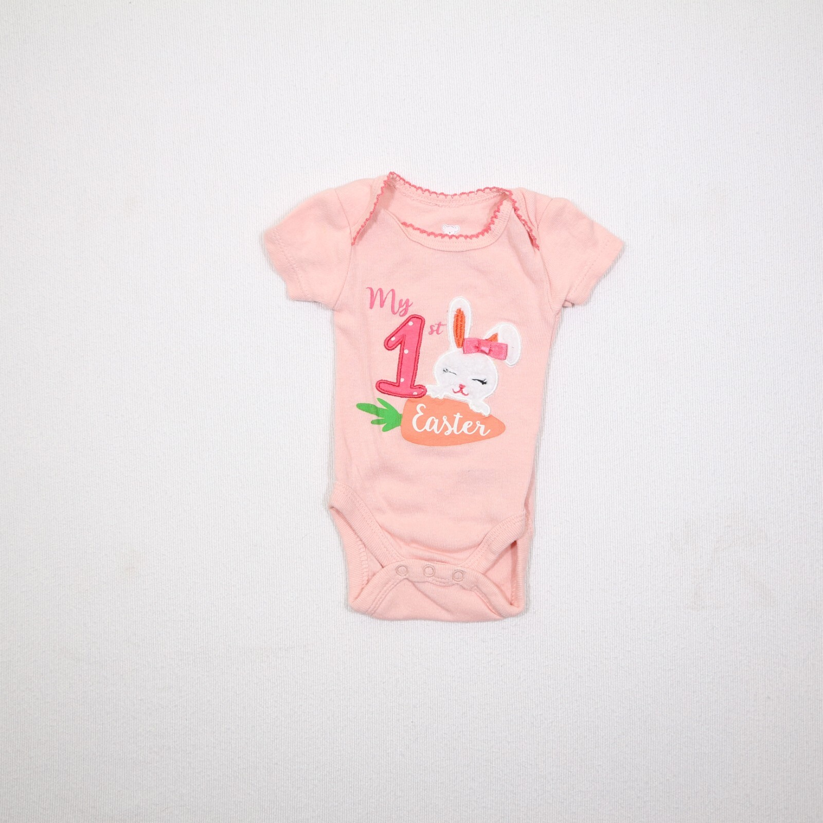 Koala Kids Newborn Girl’s Peachy Pink My 1st Easter One Piece Bodysuit