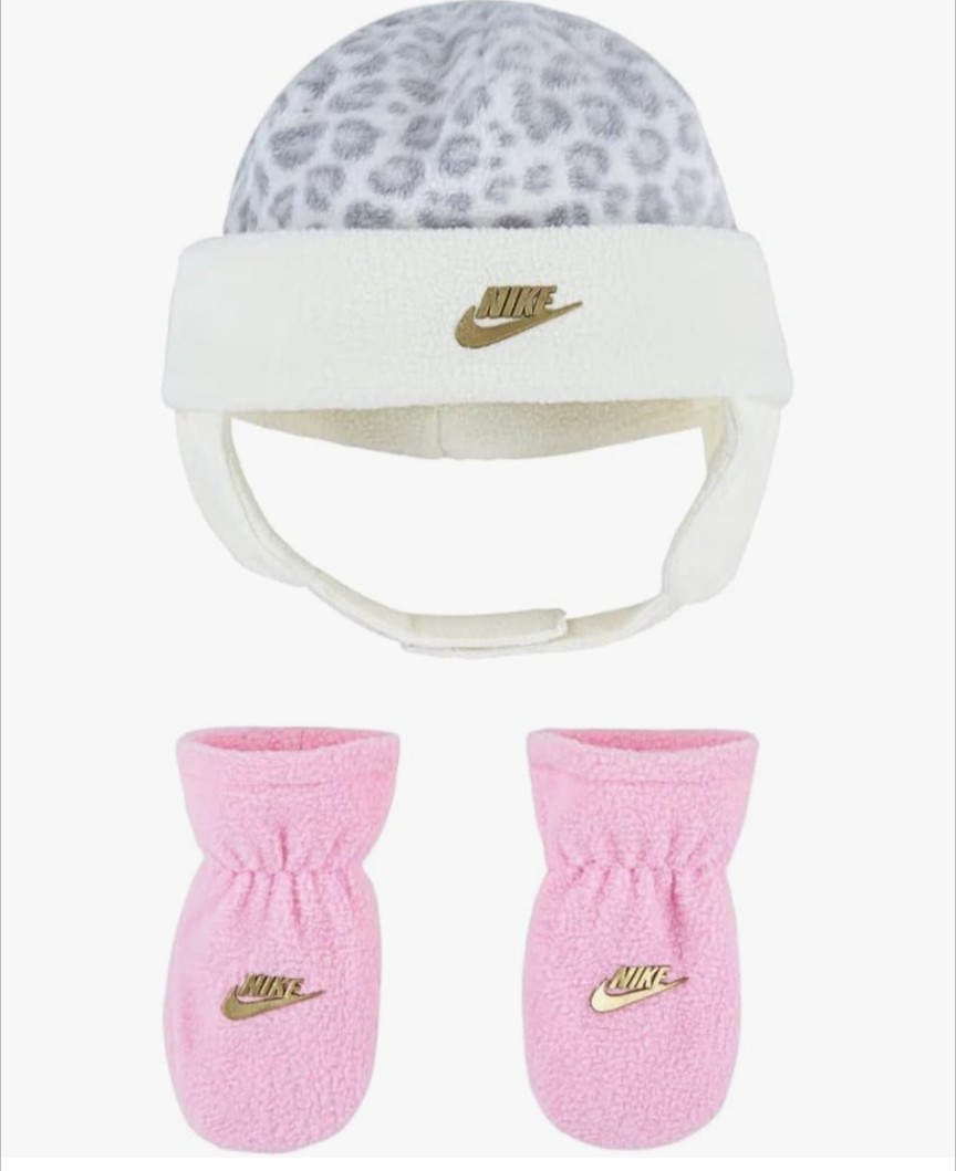 Nike Toddler Fleece Hat & Mittens 2 Piece Set Pink 2-4T MRSP $28