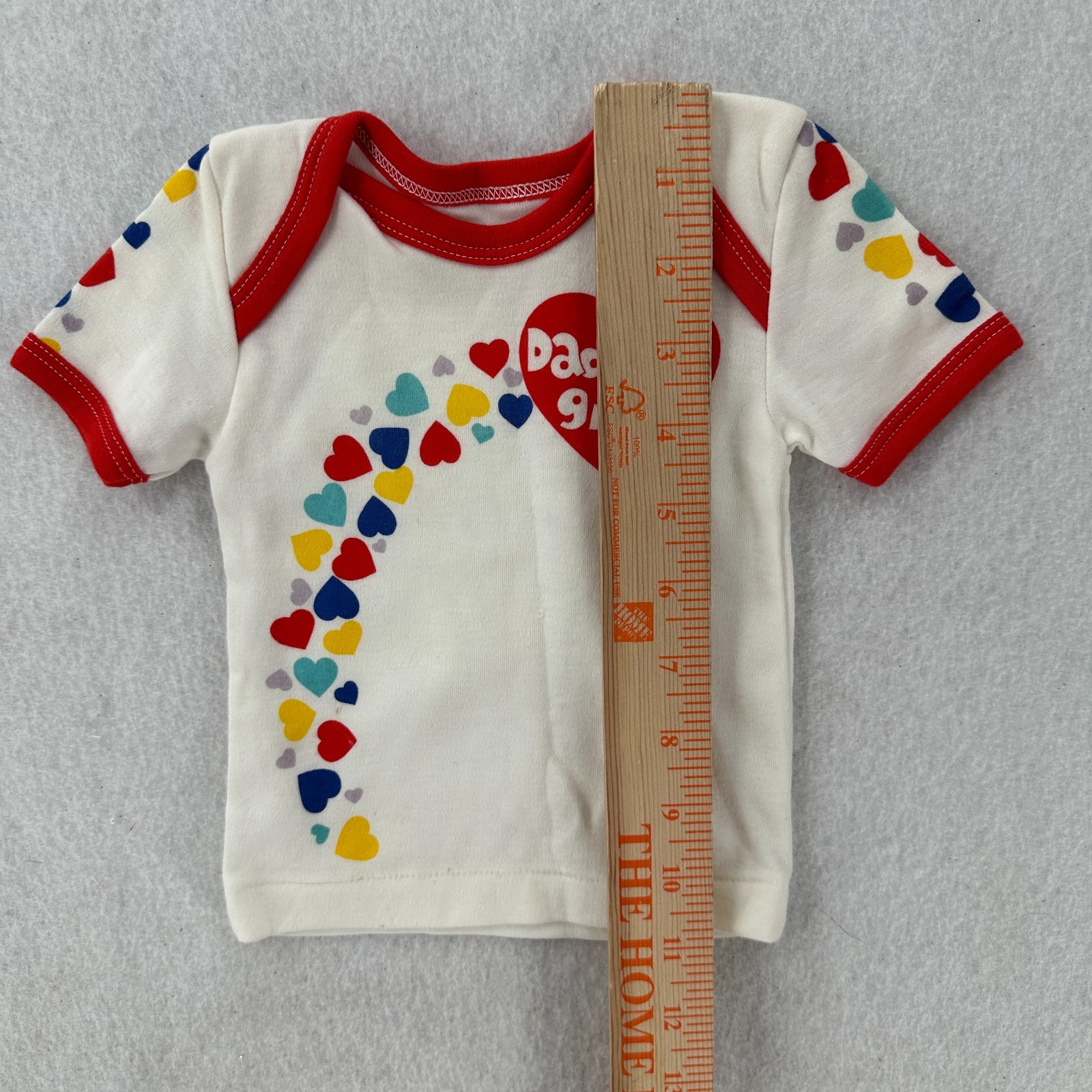 Vintage 70s Baby Tshirt Daddys Girl Rainbow Hearts 6 Months