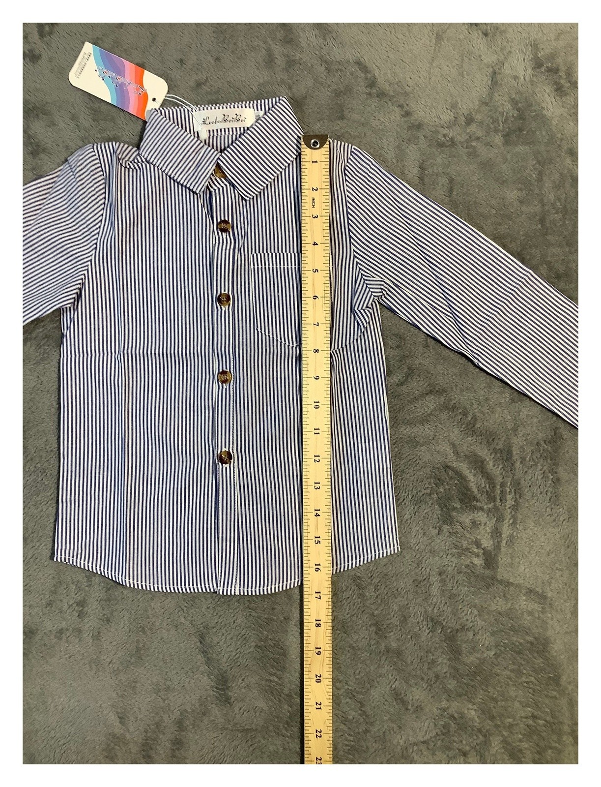 Luobo Bei Bei Baby Boy Pinstripe Dress Shirt 12-18 Months NWT