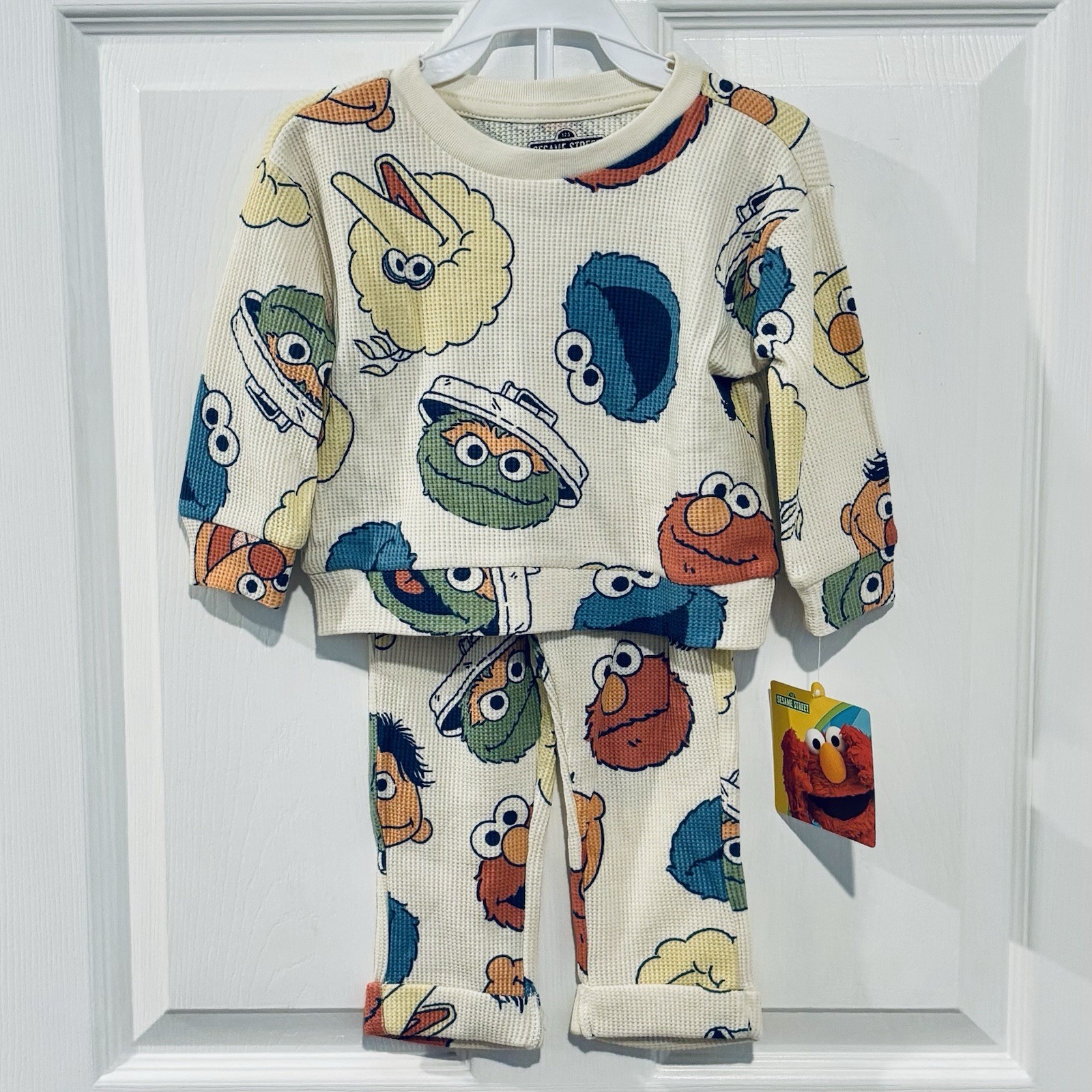 SESAME STREET Characters 2 Piece Set SIZE 12M Elmo Big Bird Cookie Monster NEW