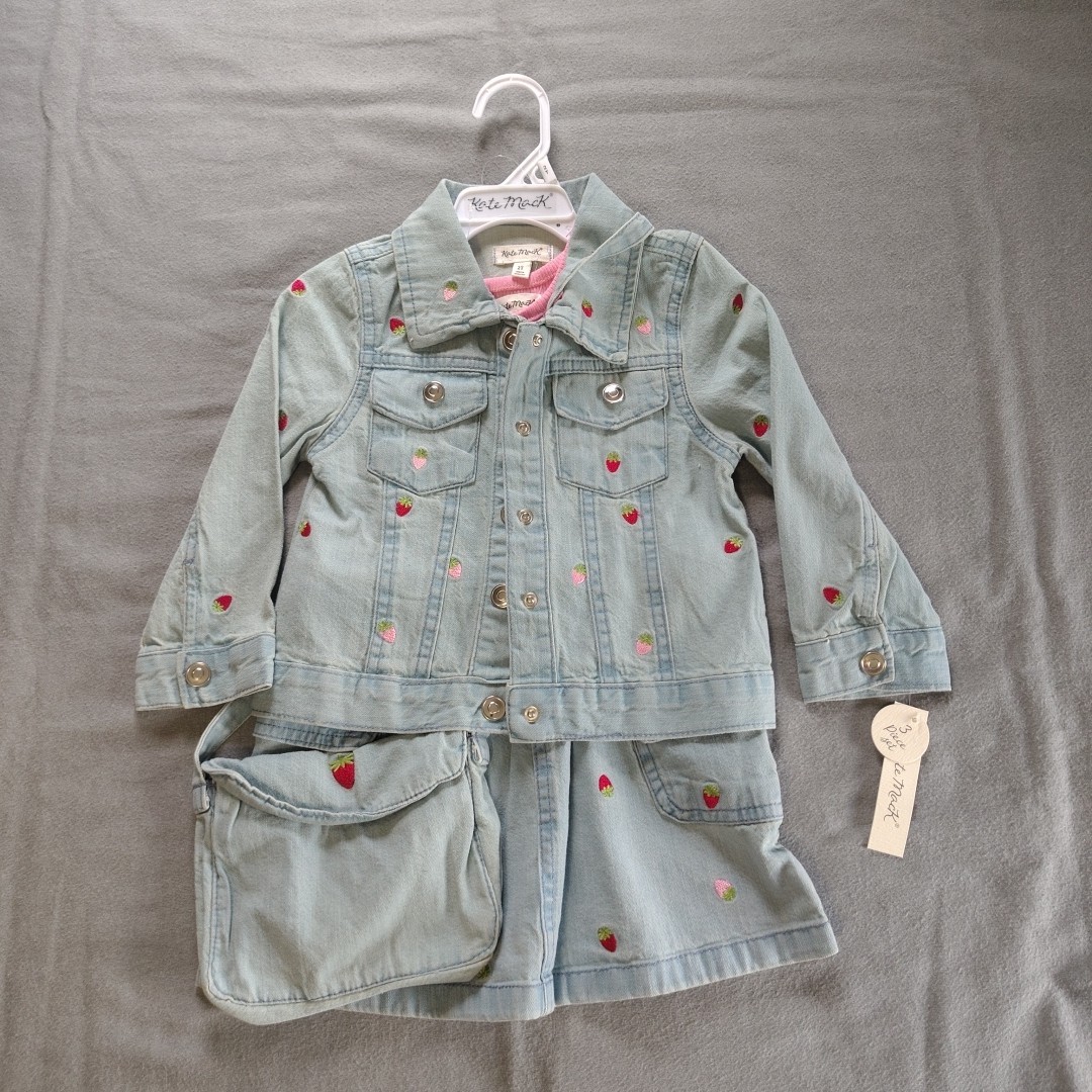 Kate Mack Toddler 2T – 3pc Set – Jean Jacket, Dress, & Jean Purse