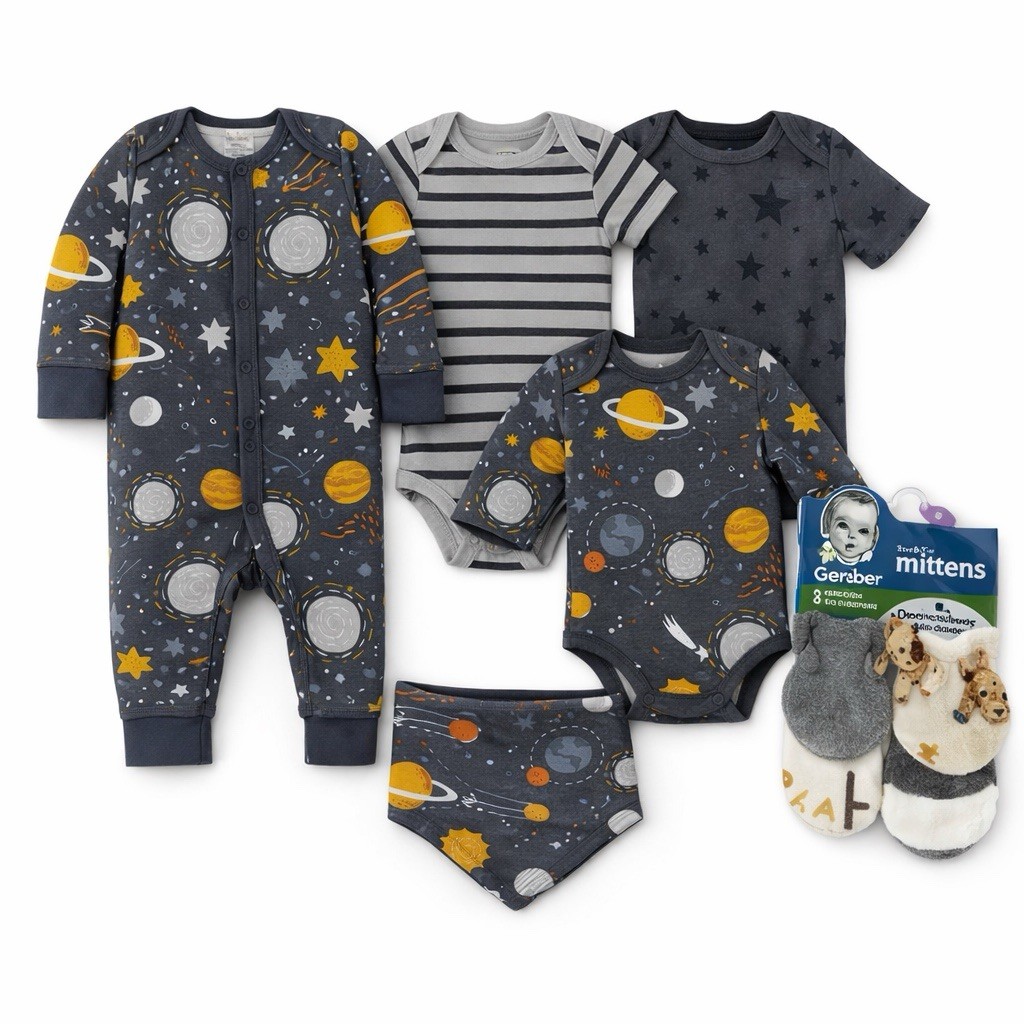 New~Gerber Modern Moments Lot NB Coverall & 0-3M Bodysuits, 10 piece