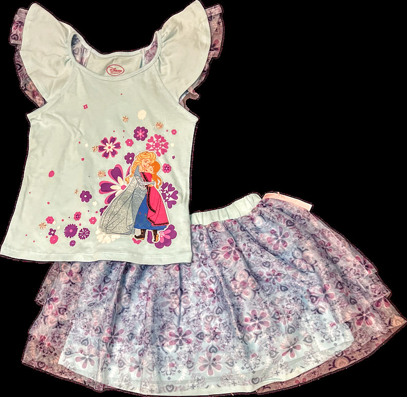 DISNEY FROZEN 2 Piece Blue and Purple Set for Girls sz 3