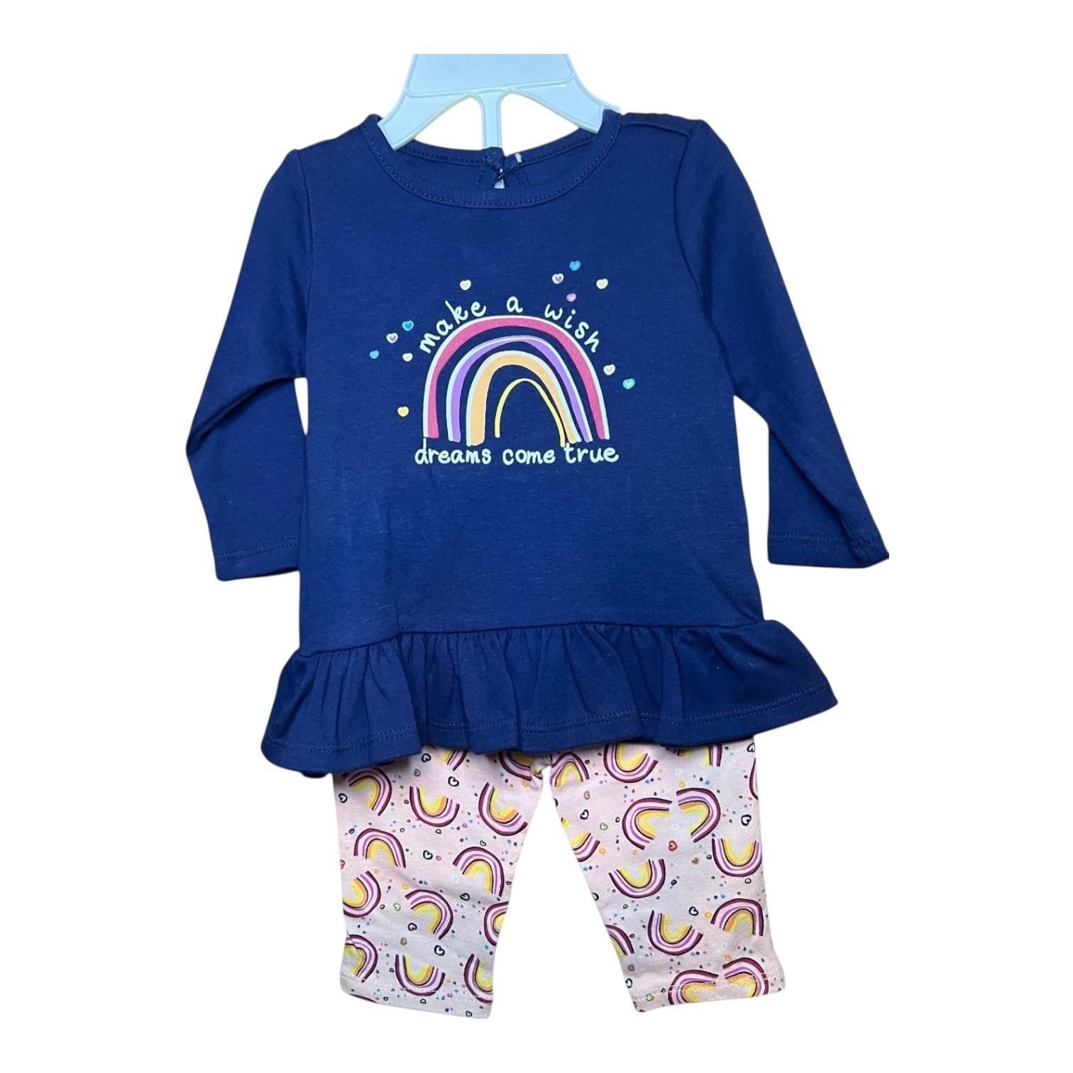 Little Wonders Baby Girl Outfit Rainbow Unicorn Top Leggings NB