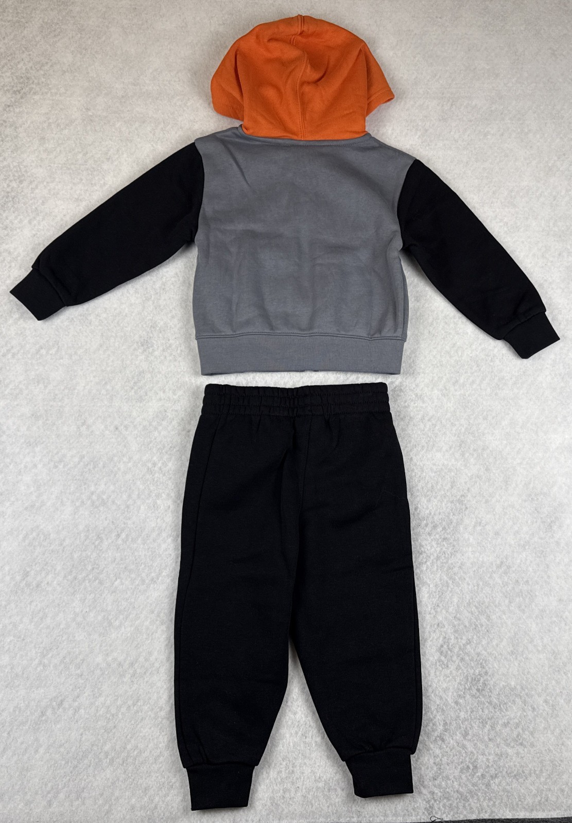 Jordan 24M Black Gray Orange 2 Piece Fleece Hoodie Tracksuit Set NWT