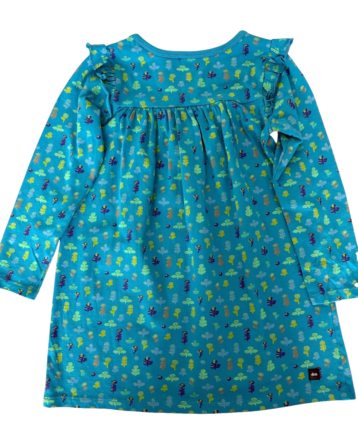 Tea Collection Dress Size 4, Teal with Blossoms, Excellent Condition