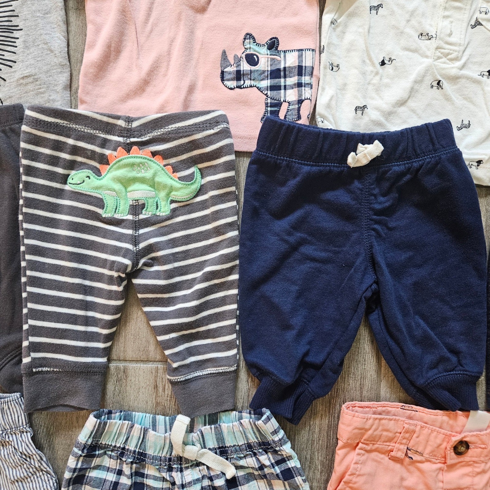 Carter’s Baby Boy Clothes Bundle Size 3 Mo 13pc Shorts Pants Tees Casual Dino