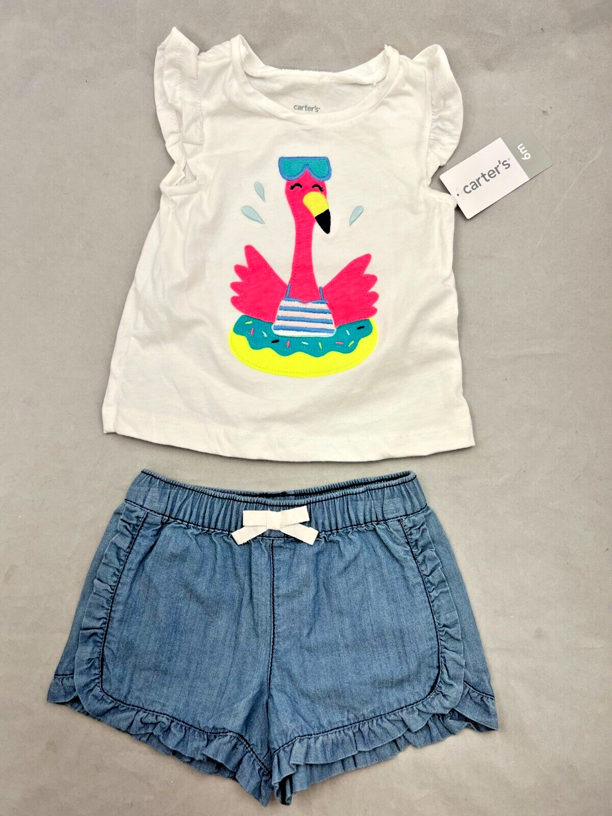 2 Piece CARTERS $24 T-Shirt Tank & Shorts Girl Sz 6 Months FAST SHIP!