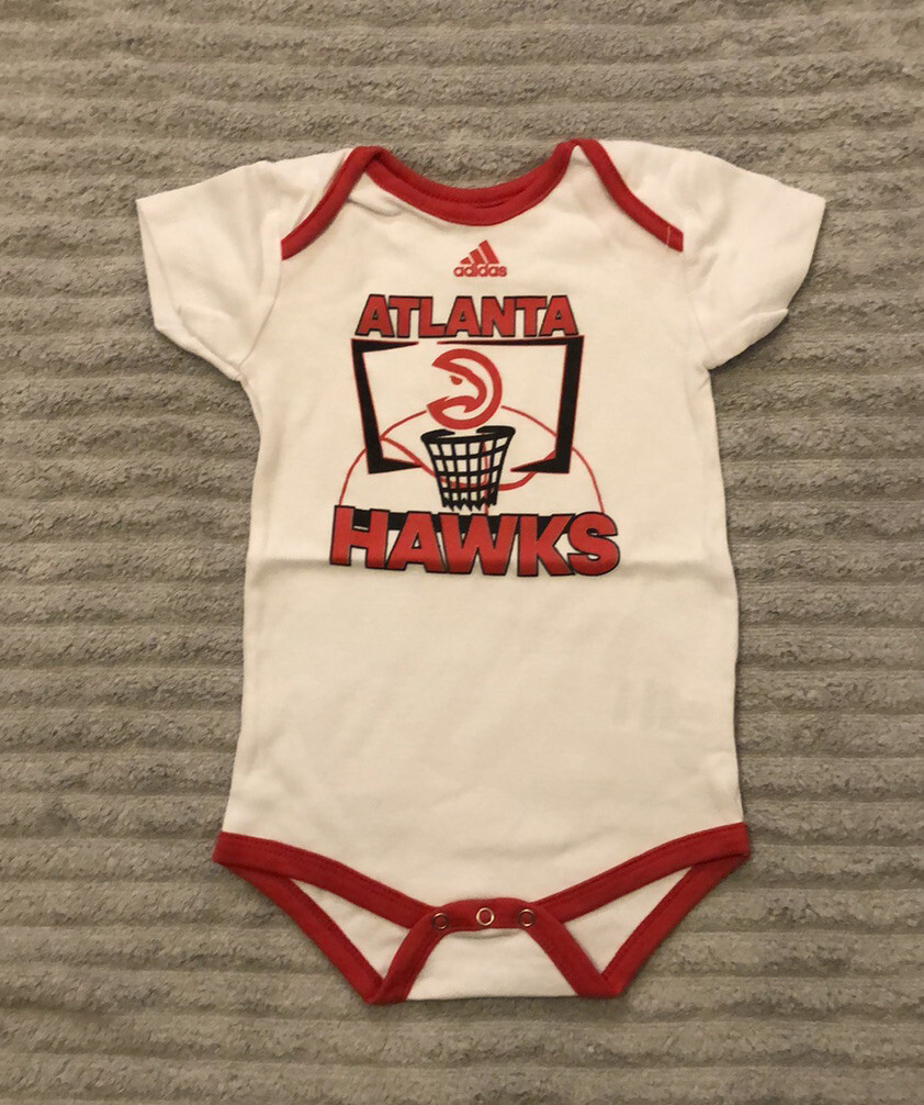 Atlanta Hawks set of 3 Tri Color Baby Rompers NBA adidas Basketball Size 24M