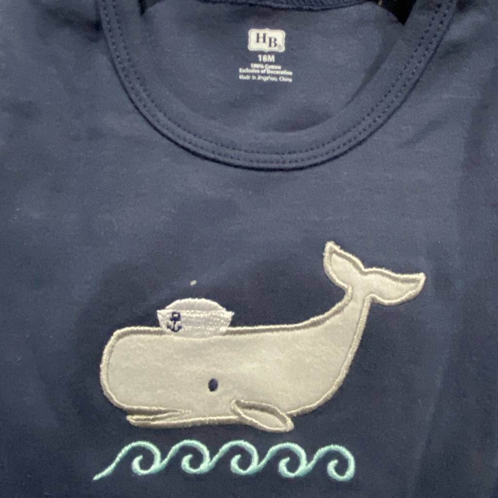 Hudson Baby Dark Blue Whale Bodysuit and Short Set