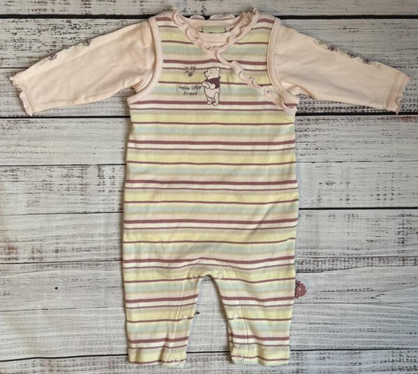 Disney Sincerely Pooh Winnie the Pooh Baby Girls Coverall Sz 3-6 Mo NWOT