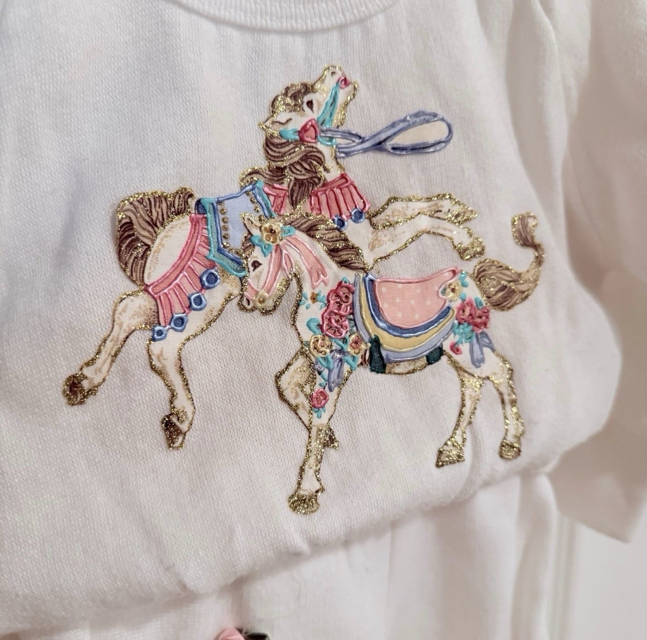 Vintage Custom Designed Fisher Price Kidswear White Sweats Outfit 18 months