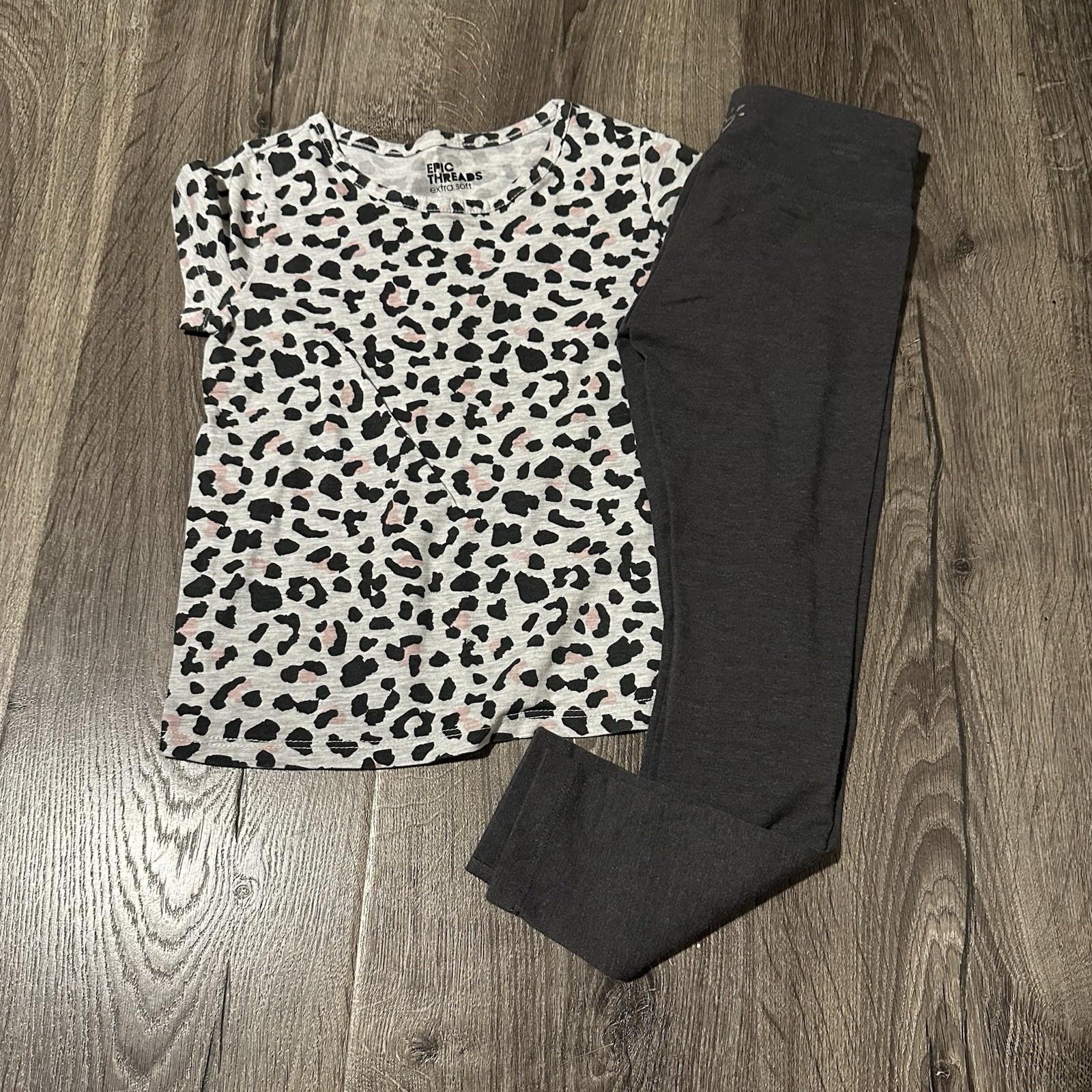 5t Toddler Girl Gray Outfit Epic Threads T-Shirt Justice Leggings