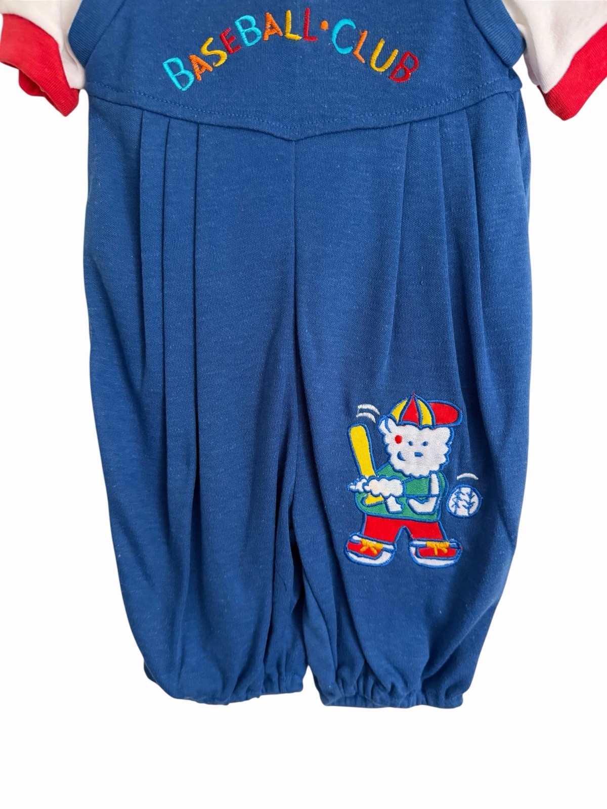 Vintage Kids Two Piece Baseball Club Bear 90s Overalls New Size 68cm