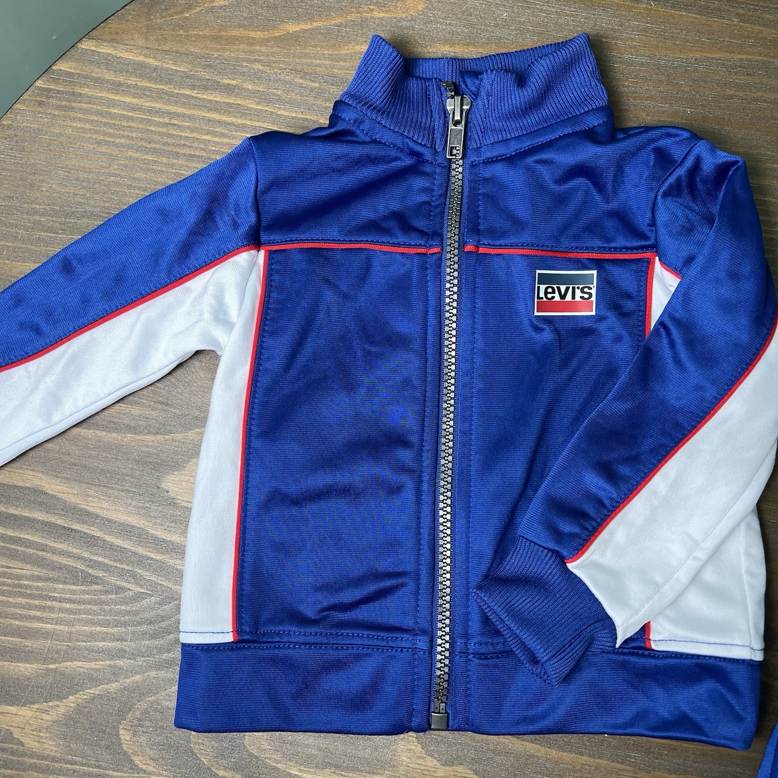 Levi’s Boys 2 Piece Outfit Set Tracksuit Jacket & Pants Blue Size 12 Months EUC