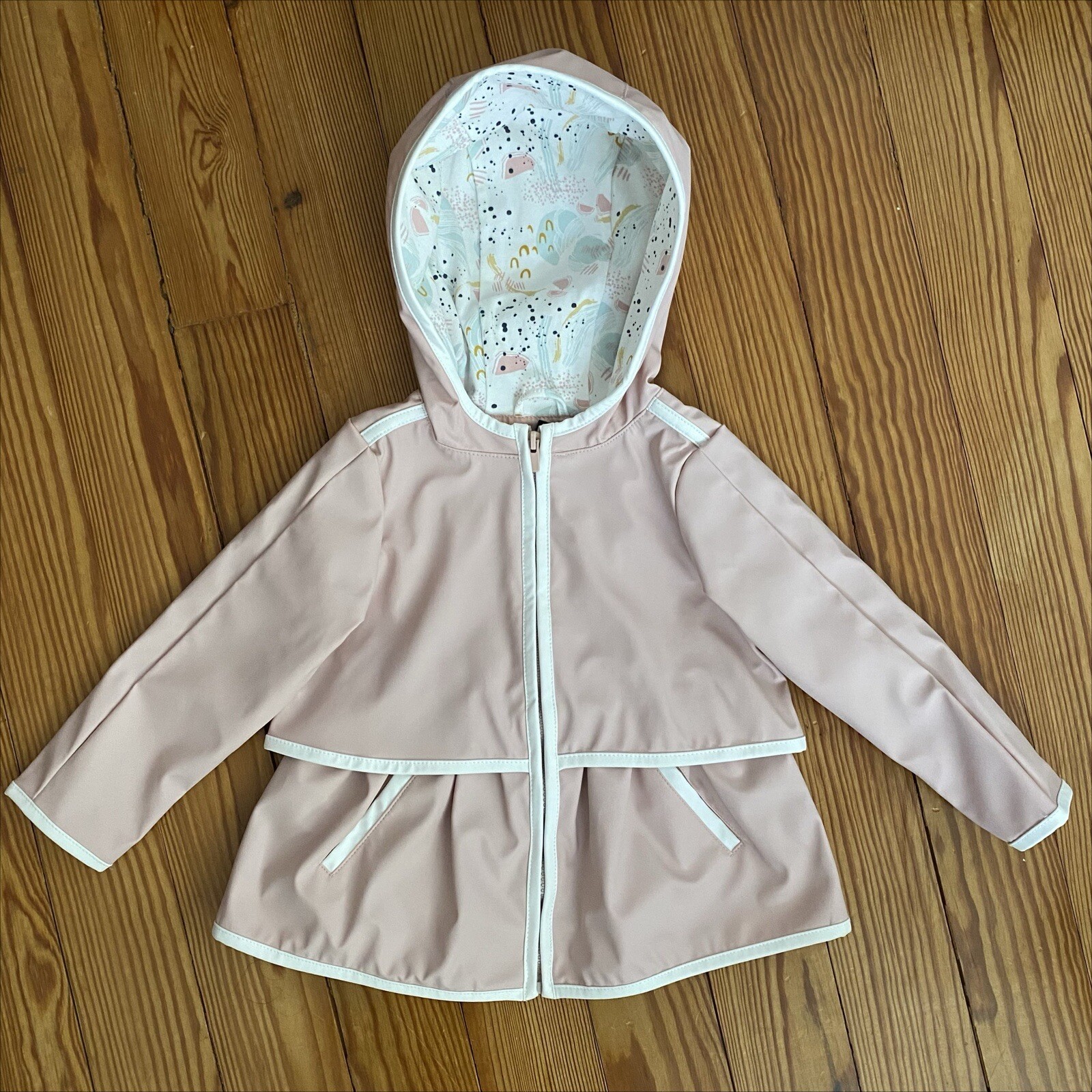 Cynthia Rowley Toddler Girl’s Pink RainCoat Rain Jacket Lined Windbreaker 24mo