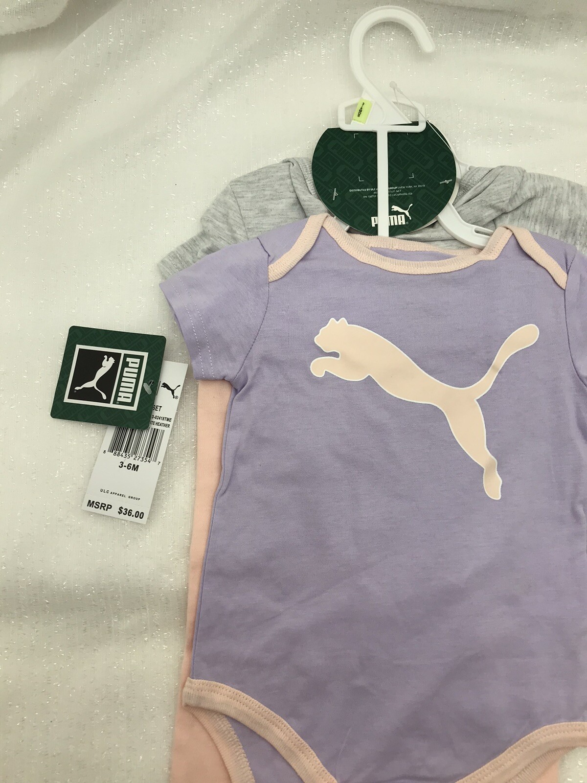 Puma Girl’s 3 Piece Outfit Set 3-6 Months Pink/Purple/Gray NEW