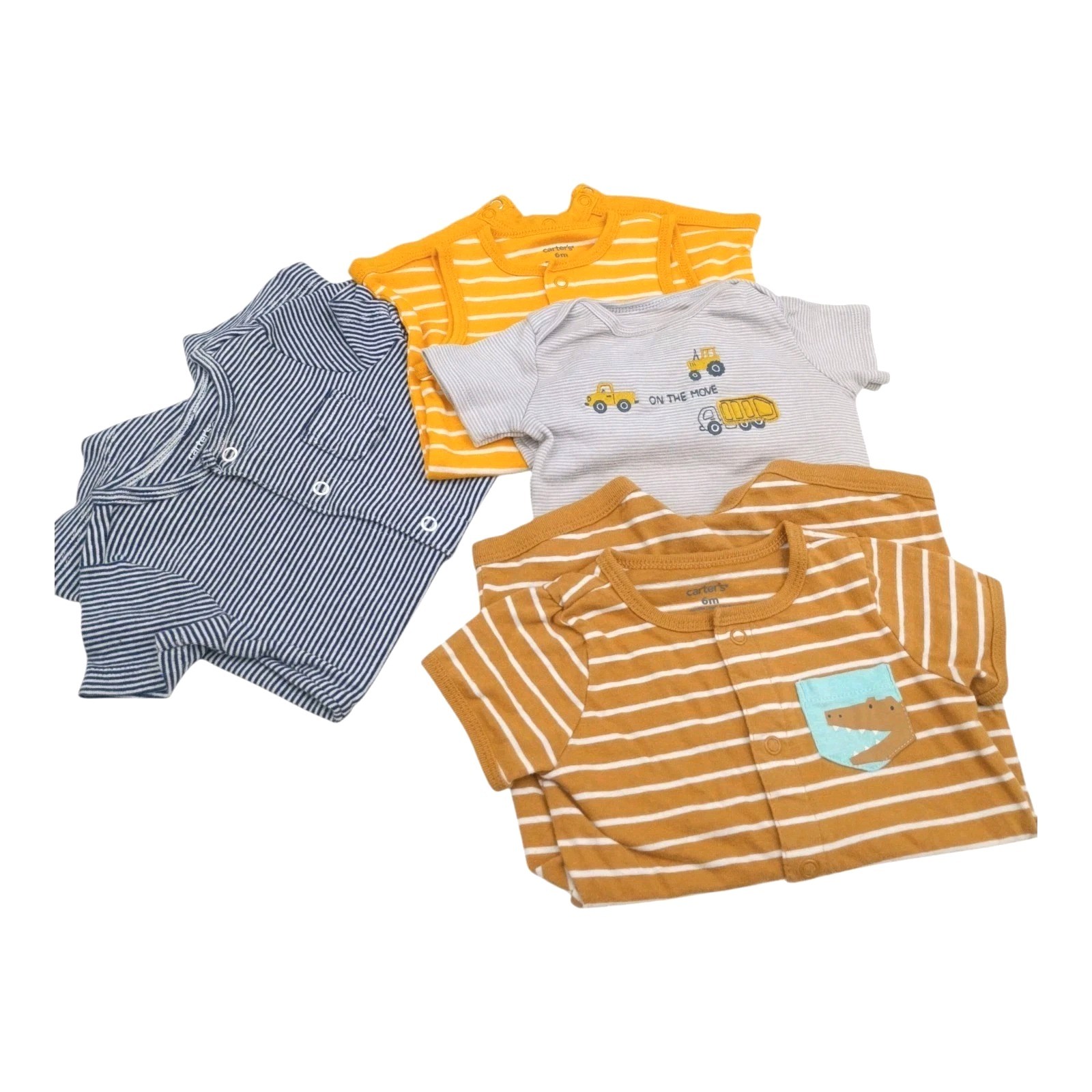 Carters Baby Boy Rompers 6-9Months Snap Up Clothes Lot 4 Shorts Car Turtle Multi