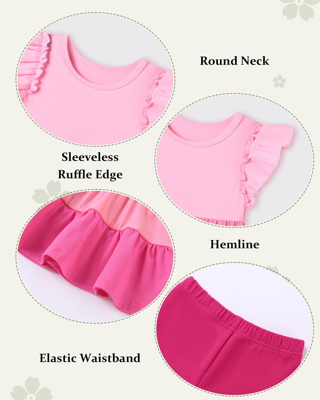 ZOEREA 4T Girl Clothes Toddler Outfits Flutter Sleeve Top 4-5T, Pink