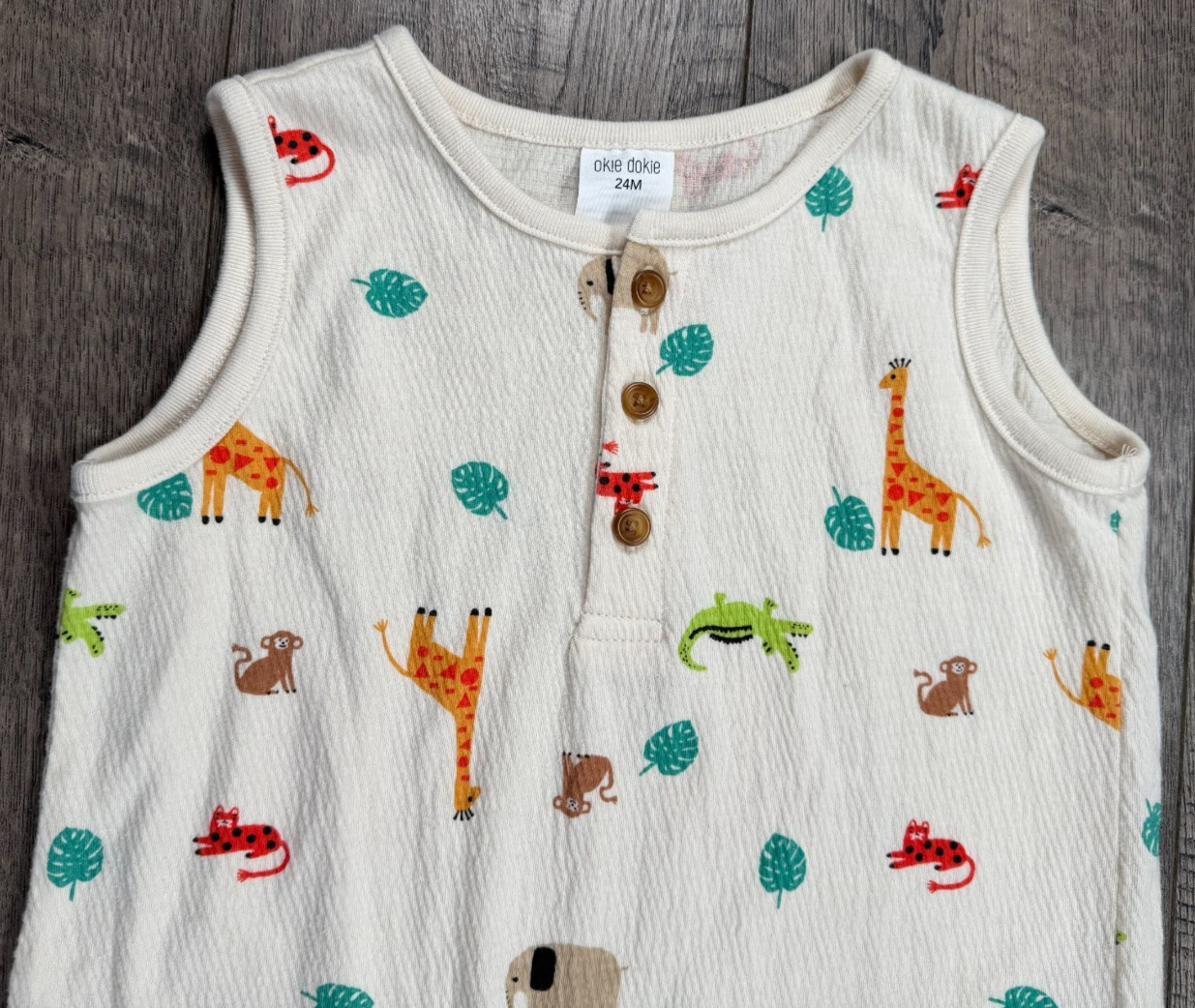 Baby Boy Clothes Okie Dokie 24 Month Jungle Animals Romper Outfit