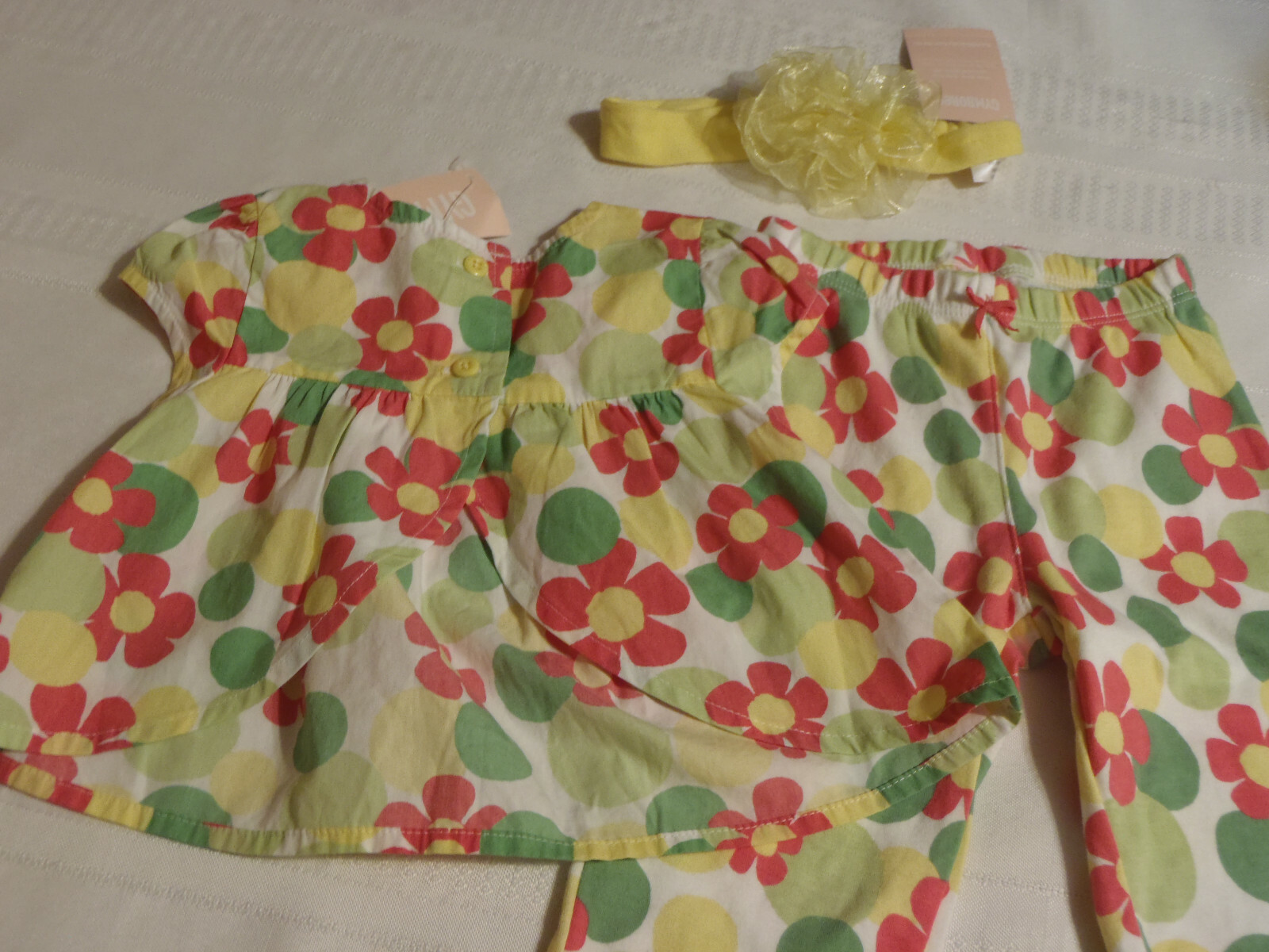 GYMBOREE 6-12 Month Spring Smiles Shirt Pants Headband Outfit NWT