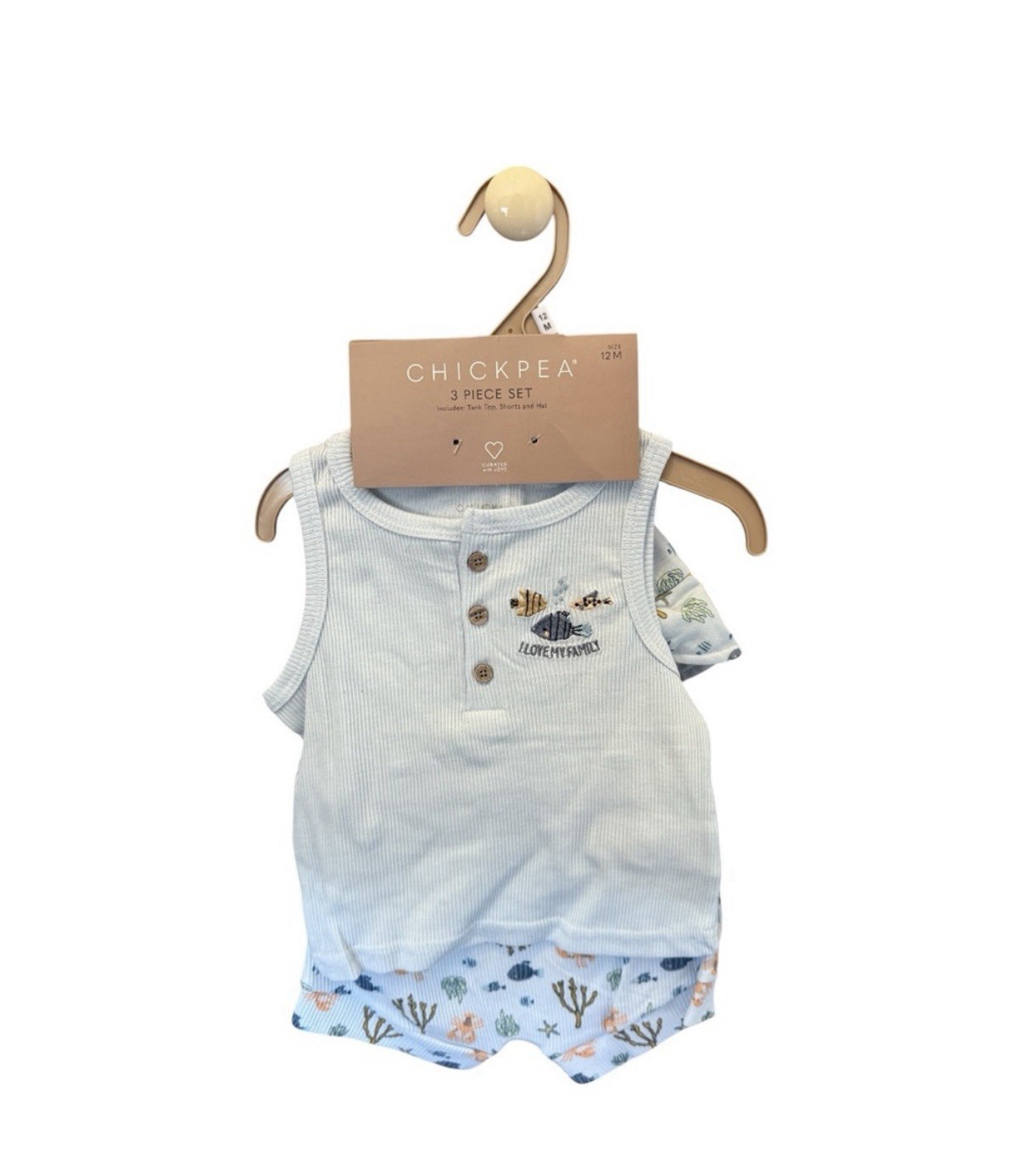 NWT Chick Pea Baby Boy Outfit Set 12M – Tank, Shorts & Hat
