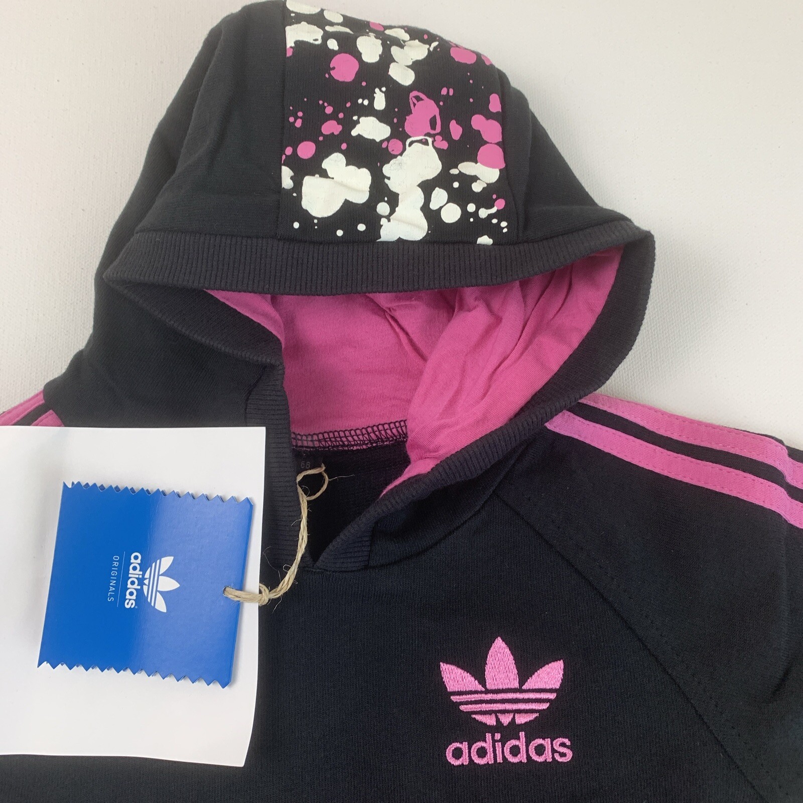 Adidas Originals 6-9M Baby 3-Stripe Hoodie Pants Track Set 2008 Black/Pink