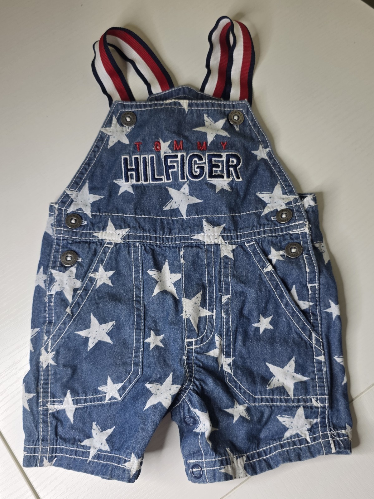 Tommy Hilfiger Denim Star Overall Sleeveless Adjustable Straps 3-6 Months