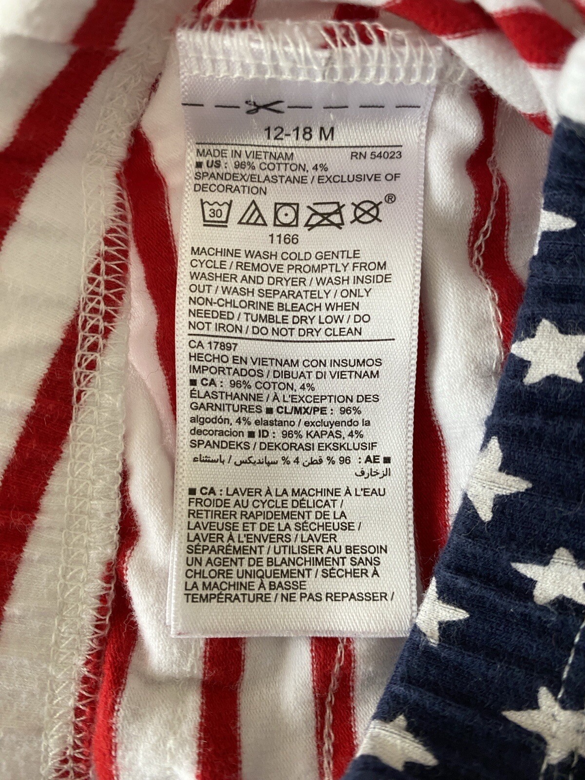 INFANT TODDLER GIRLS PATRIOTIC RED WHITE BLUE STARS STRIPES 2 PC OLD NAVY SZ 12M