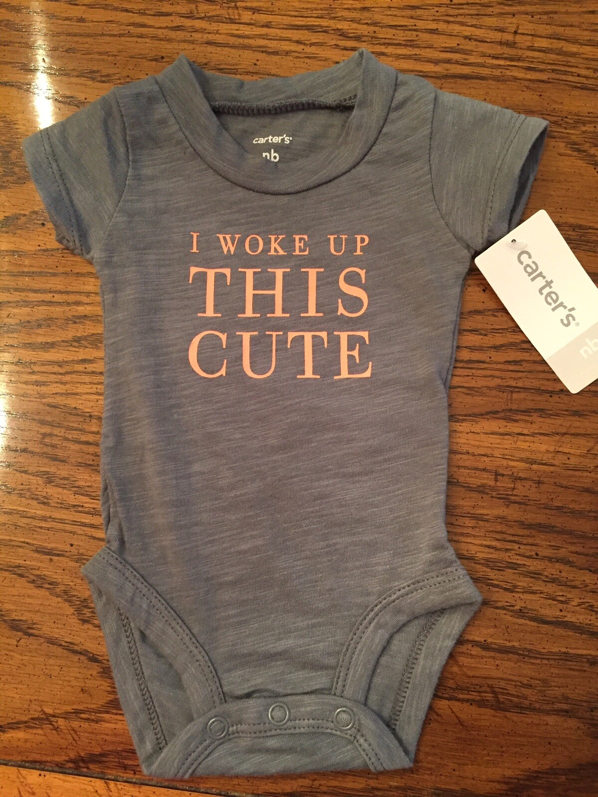 Carters 1 Piece Newborn Outfit 5-8lbs “I Woke Up This Cute” Unisex/reborn Doll